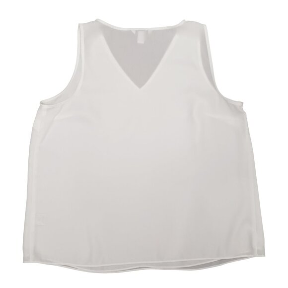 Nine West Womens White Sleeveless V-Neck Blouse Large - Picture 3 of 5